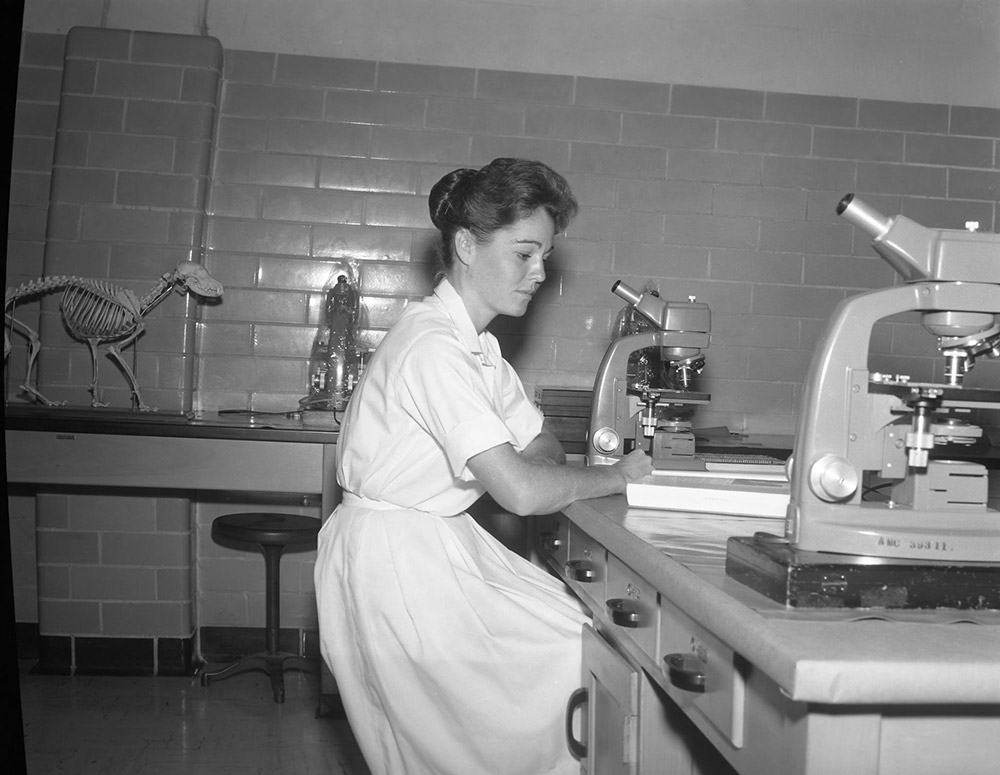 Woman in Texas A&M science lab